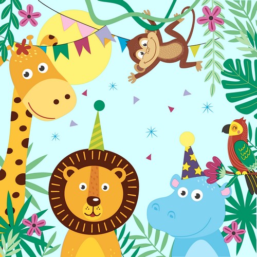 20 Servietten Party Animals - Tierische Safariparty 33x33cm