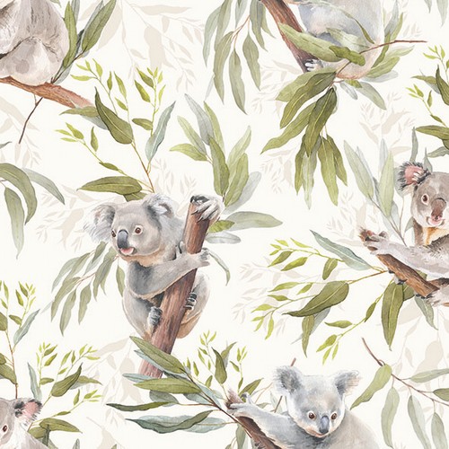 20 Servietten Koala Bears - Koalas an Bambusblätter 33x33cm