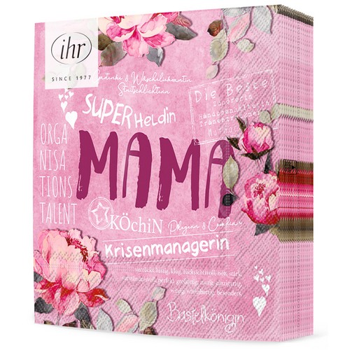 20 Servietten Mama pink - Mama Krisenmanagerin 33x33cm