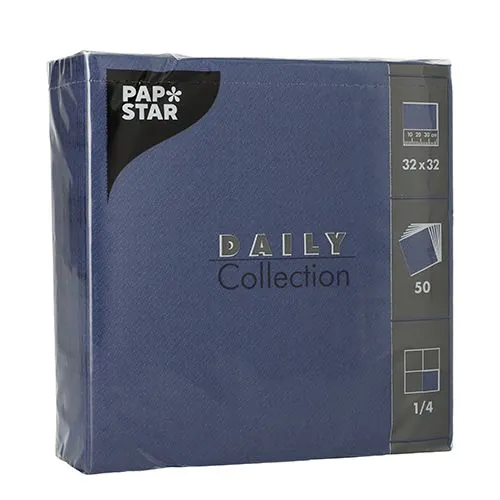 50 Servietten Daily Collection dunkelblau 33x33cm