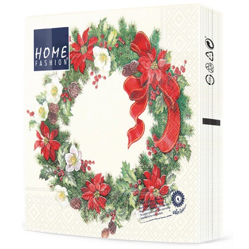 20 Servietten Christmas Wreath - Adventskranz 33x33cm