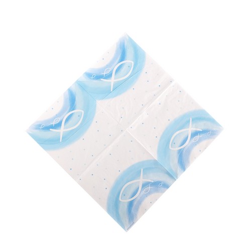 20 Servietten Rainbow Blue - Fische auf Regenbogen blau 33x33cm