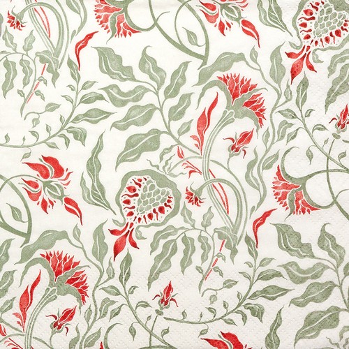 20 Servietten Royal Pattern olive - Königliches Naturmuster oliv 33x33cm