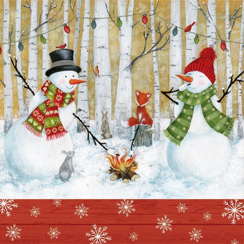 20 Servietten Winterly Barbecue - Grillen im Winter 33x33cm
