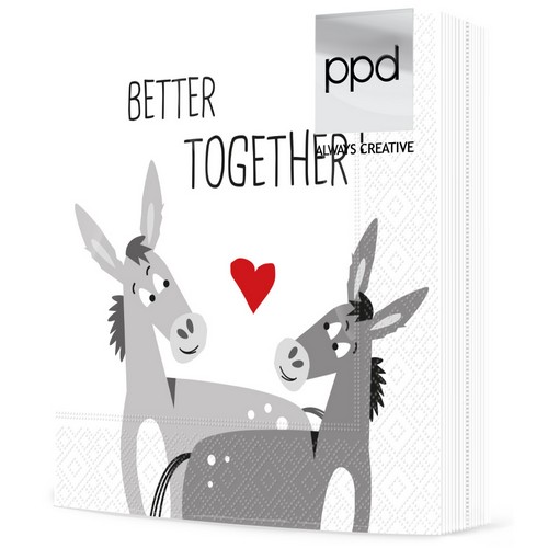 20 Servietten Donkey Love - Am Besten gemeinsam 33x33cm