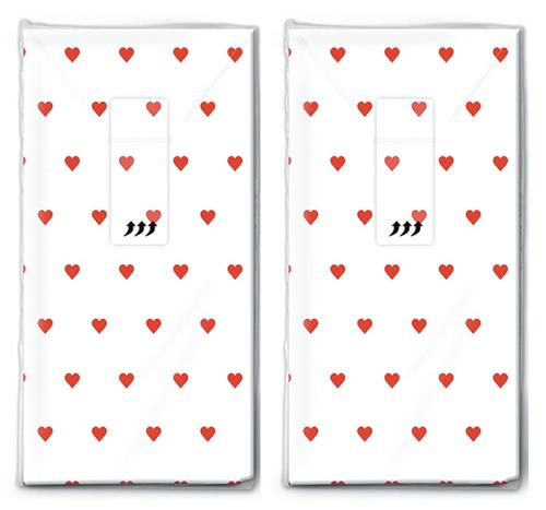 2x 10 Taschentücher Petits coeurs red - Kleine Herzen rot