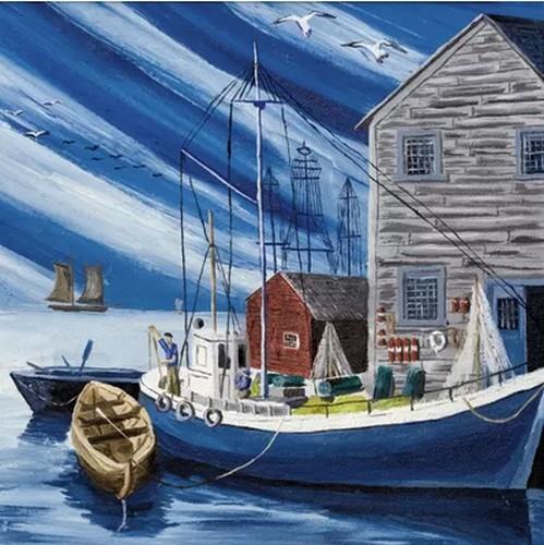 20 Servietten Fishing Harbor - Fischerboot 33x33cm