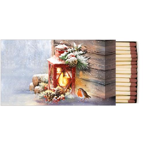 RP Kaminhölzer 45er Box Robin by Lantern - Vogel an Laterne 11x6,3cm