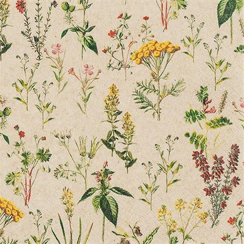 20 Servietten Eco Line Herbal Meadow - Wiese voller Pflanzen Eco 33x33cm