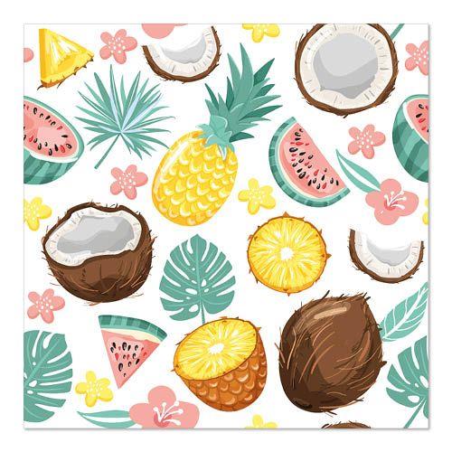 20 Servietten Coconut - Fruchtiger Sommer 33x33cm