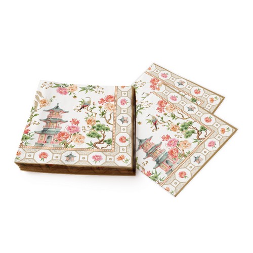 20 Servietten Jardins d´orient - Blumen um asiatischen Palast 33x33cm