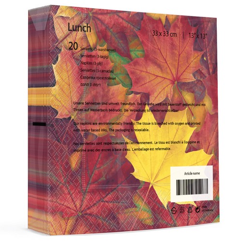 20 Servietten Harvest harmony - Herrliche Herbstblätter 33x33cm