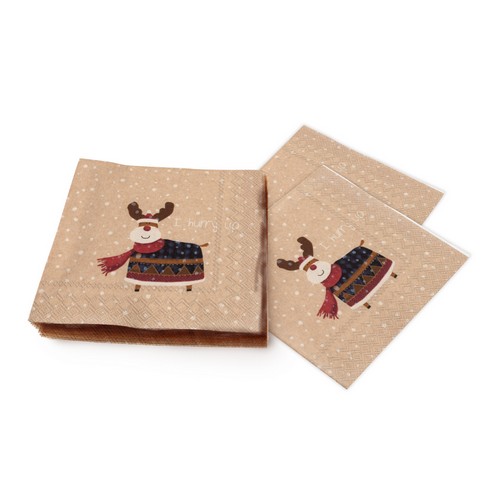 20 Servietten Recycling-Papier Rudolph - Rudolph im Schneefall 33x33cm