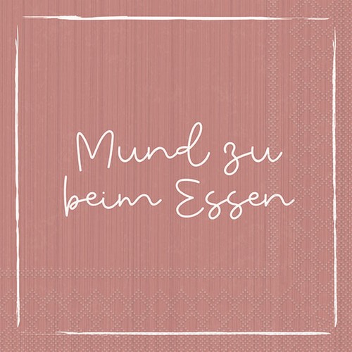 20 Servietten Mund zu beim Essen 33x33cm