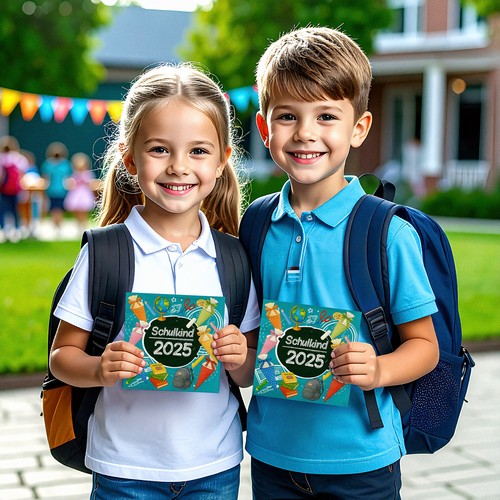 20 Servietten Schulkind 2025 - Einschulung türkis 2025 33x33cm