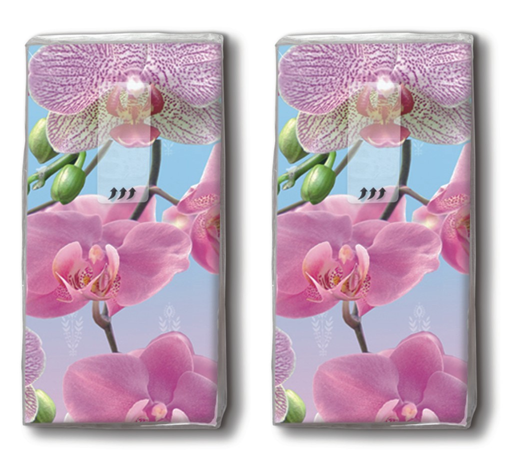 2x 10 Taschentücher Bright Orchid - Schillernde Orchidee