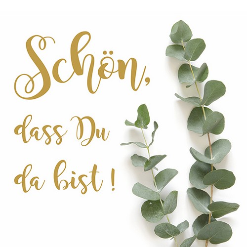 20 Servietten Elegant green - Schön an Eukalyptus 33x33cm