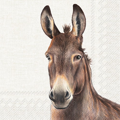 20 Servietten Farm Donkey - Einzelner Esel 33x33cm