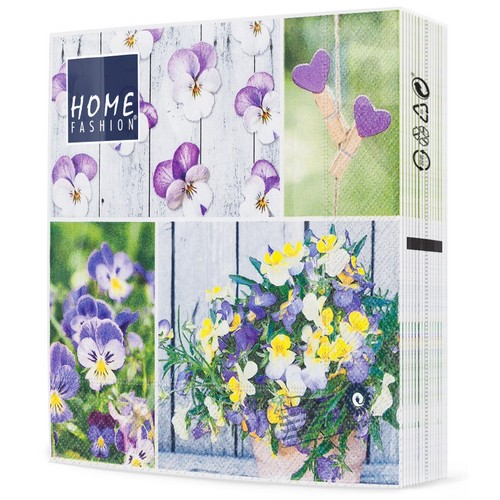 20 Servietten Pansy Mix - Collage von Stiefmütterchen 33x33cm