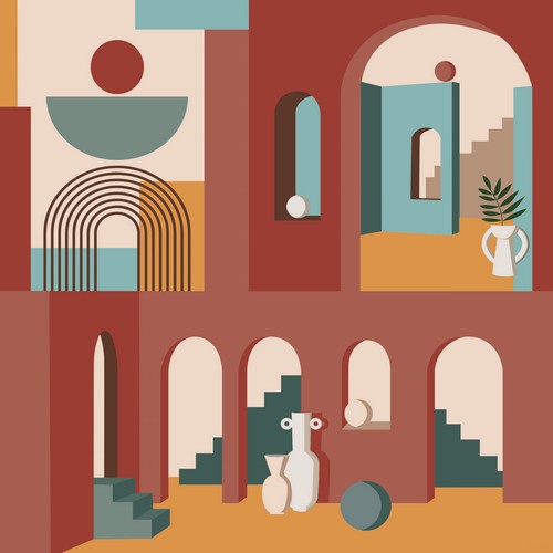 20 Servietten Illusion - Raffinierte Architektur 33x33cm