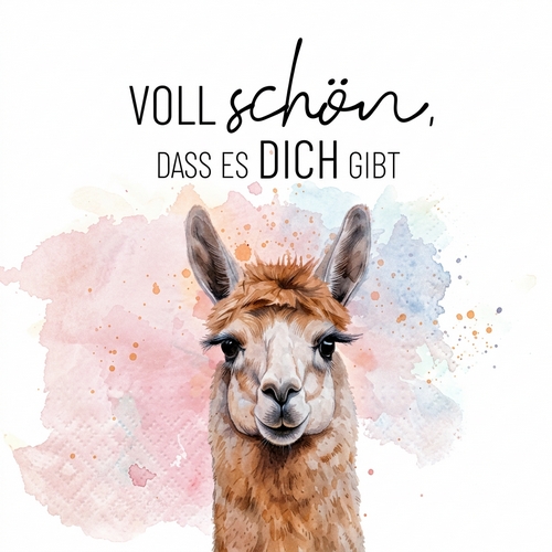 20 Servietten Lama 2 - Voll schön 33x33cm