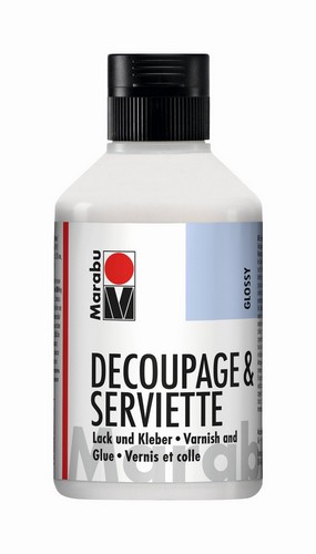 Serviettenlack & -kleber glänzend in Flasche 250ml