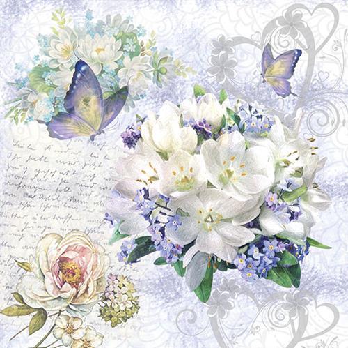 20 Servietten Flower Love – Blumenliebe Vintage 33x33cm