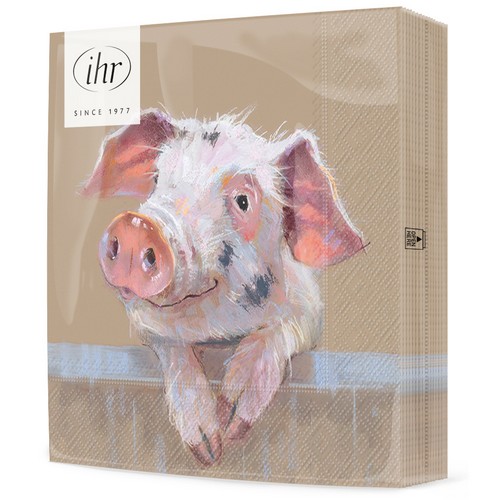 20 Servietten Pig Ruffy - Lustiges Schweinchen 33x33cm