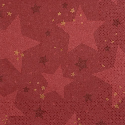 20 Servietten Starshine red - Sternenglanz rot 33x33cm