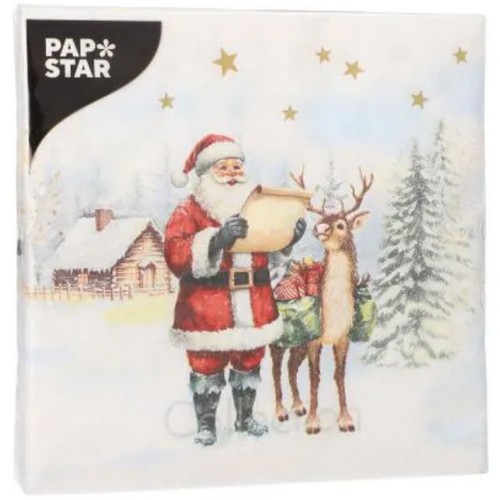 20 Servietten Dear Santa - Weihnachtsmann mit Wunschliste 33x33cm