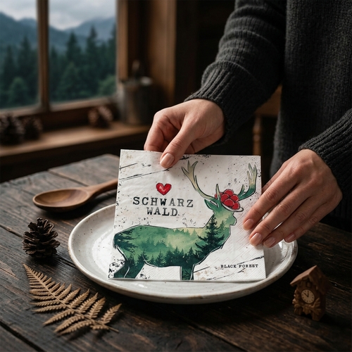 20 Servietten The black Forest love - Schwarzwald im Hirsch 33x33cm