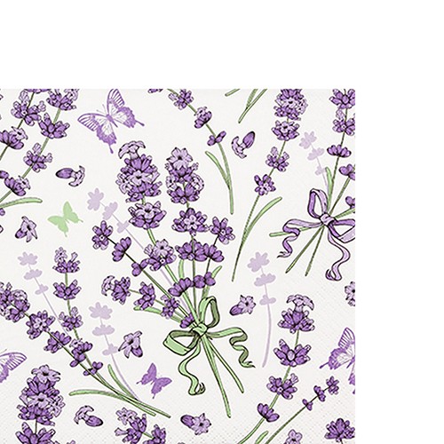 20 kleine Cocktailservietten Lovely Lavender - Schöner Lavendel 25x25cm