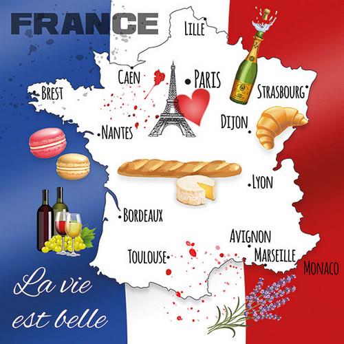 20 Servietten La Vie Est Belle - Frankreich´s schöne Seiten 33x33cm