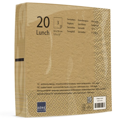 20 Servietten Modern Colours gold 33x33cm