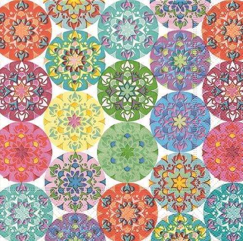 20 Servietten Mandala multi 33x33cm