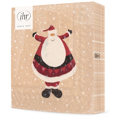 20 Servietten Recycling-Papier Nico - Santa im Schneefall 33x33cm