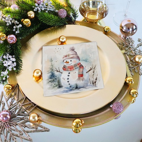 20 Servietten Mit Schneemänner-Motiv – Winterdeko Für Tisch & Basteln, 33x33cm, 3-lagig
