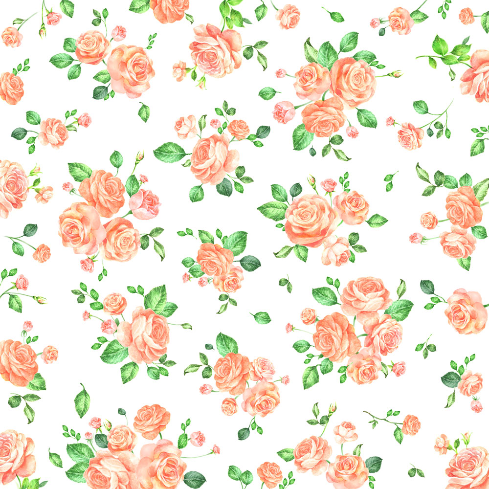 20 Servietten Little Roses apricot - Rosenblüten klein apricot 33x33cm