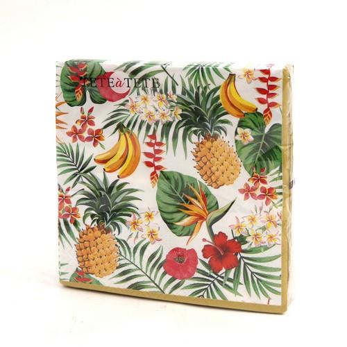 20 Servietten Tropicalia - Tropische Früchte und Blätter 33x33cm