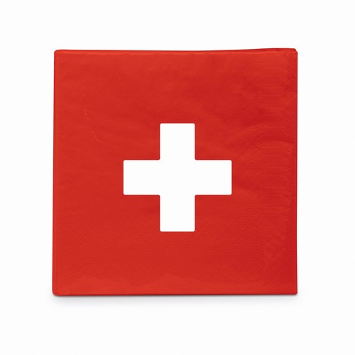 20 kleine Cocktailservietten Schweiz - Schweizer Flagge 25x25cm