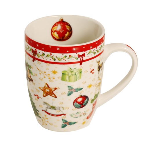 Tasse aus Porzellan Cozy Christmas Time red - Gemütliche Weihnachten rot 0,32L, Höhe 10,5cm
