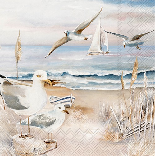 20 Servietten Salty Breeze - Möwen am Ozean 33x33cm