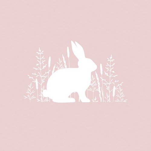 20 Servietten Pure Easter rose - Ostersilhouette rosa 33x33cm