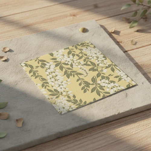 20 Servietten Wisteria yellow - Wisteria auf gelb 33x33cm