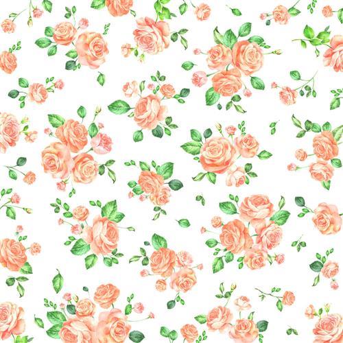 20 Servietten Little Roses apricot - Rosenblüten klein apricot 33x33cm
