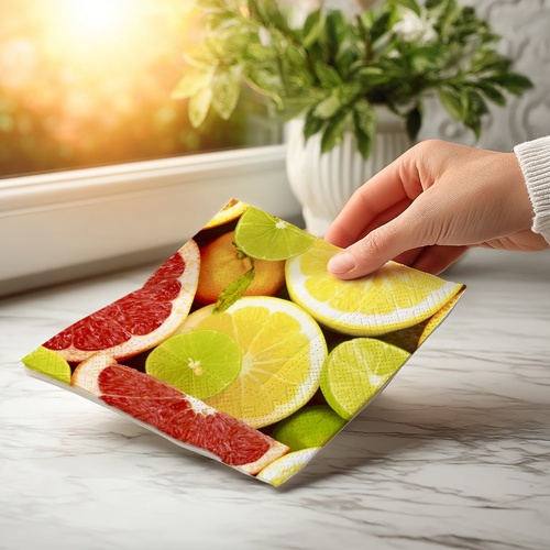 20 kleine Cocktailservietten Citrus Mix - Mix an Zitrusfrüchte 25x25cm