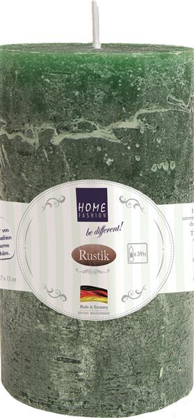 Kerze Stumpen Rustik dark green - dunkelgrün Ø 7cm, Höhe 12cm