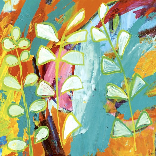 20 Servietten Vibrant Abstract - Kunstvoll gestaltete Blumen 33x33cm