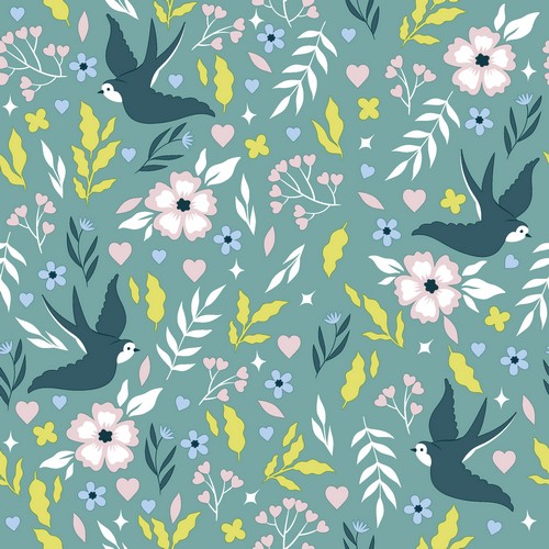20 Servietten Lovebirds - Vögel an Blüten und Blätter 33x33cm