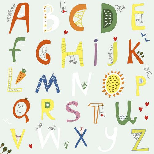 20 Servietten Alphabet 33x33cm